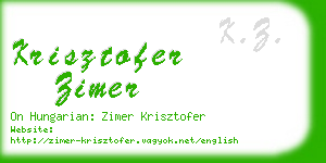 krisztofer zimer business card